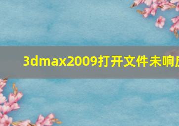 3dmax2009打开文件未响应