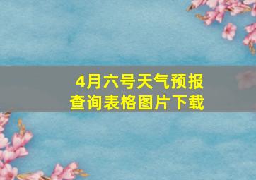 4月六号天气预报查询表格图片下载