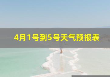 4月1号到5号天气预报表