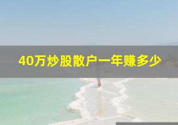 40万炒股散户一年赚多少