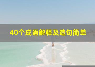 40个成语解释及造句简单