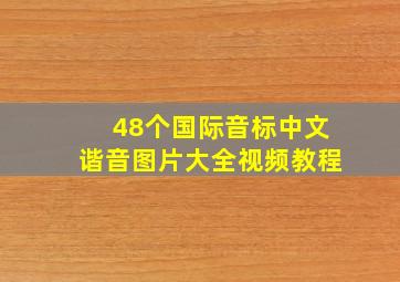 48个国际音标中文谐音图片大全视频教程