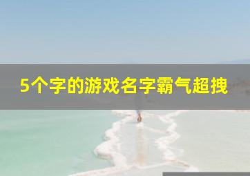 5个字的游戏名字霸气超拽