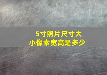 5寸照片尺寸大小像素宽高是多少