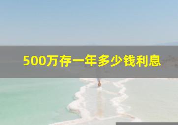 500万存一年多少钱利息