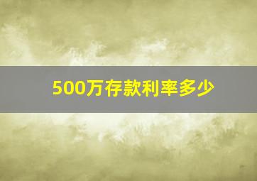 500万存款利率多少