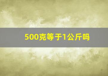 500克等于1公斤吗