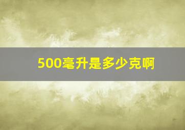 500毫升是多少克啊