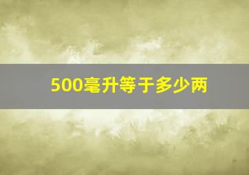 500毫升等于多少两