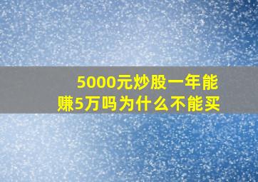 5000元炒股一年能赚5万吗为什么不能买