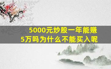 5000元炒股一年能赚5万吗为什么不能买入呢