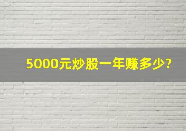 5000元炒股一年赚多少?