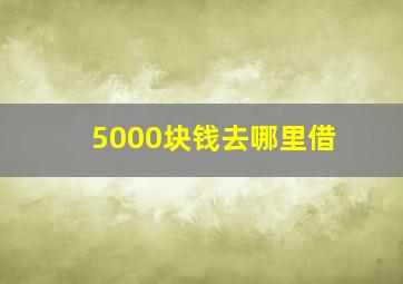 5000块钱去哪里借