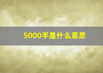 5000手是什么意思