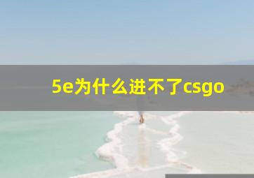 5e为什么进不了csgo