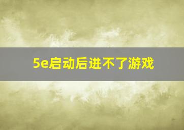 5e启动后进不了游戏