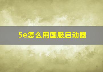 5e怎么用国服启动器