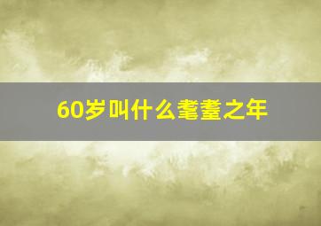 60岁叫什么耄耋之年