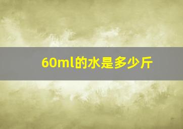 60ml的水是多少斤