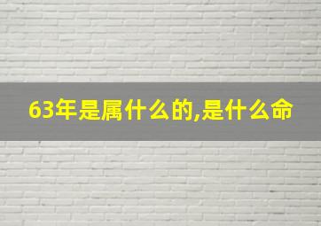 63年是属什么的,是什么命