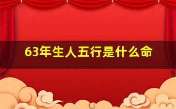 63年生人五行是什么命