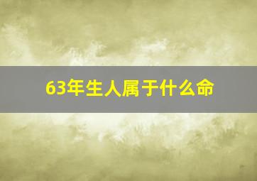 63年生人属于什么命