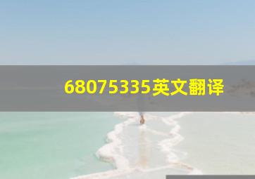 68075335英文翻译