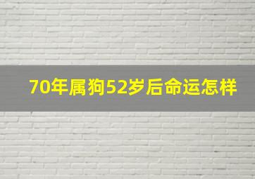 70年属狗52岁后命运怎样