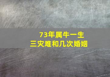 73年属牛一生三灾难和几次婚姻