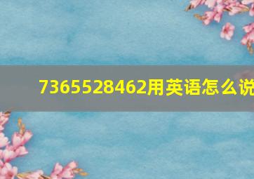 7365528462用英语怎么说