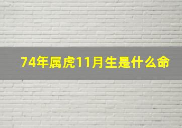 74年属虎11月生是什么命