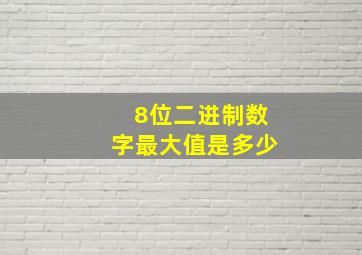 8位二进制数字最大值是多少