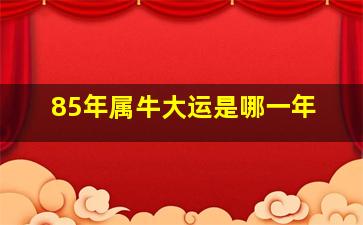 85年属牛大运是哪一年