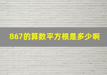 867的算数平方根是多少啊