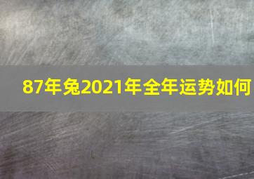 87年兔2021年全年运势如何