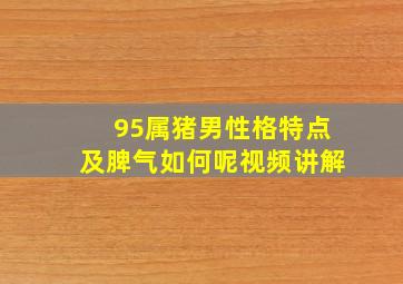 95属猪男性格特点及脾气如何呢视频讲解