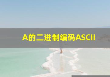 A的二进制编码ASCII