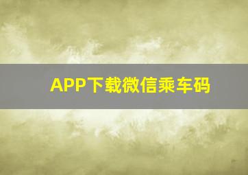 APP下载微信乘车码