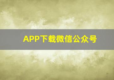 APP下载微信公众号