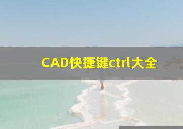 CAD快捷键ctrl大全