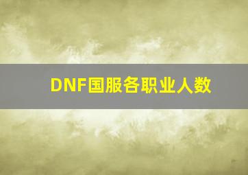 DNF国服各职业人数