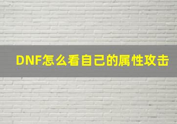 DNF怎么看自己的属性攻击