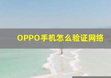 OPPO手机怎么验证网络