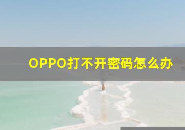 OPPO打不开密码怎么办