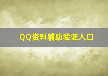 QQ资料辅助验证入口