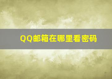 QQ邮箱在哪里看密码