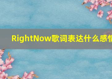 RightNow歌词表达什么感情