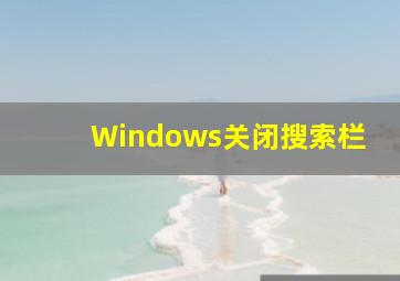 Windows关闭搜索栏