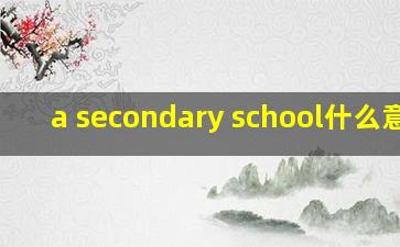 a secondary school什么意思