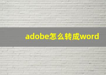 adobe怎么转成word